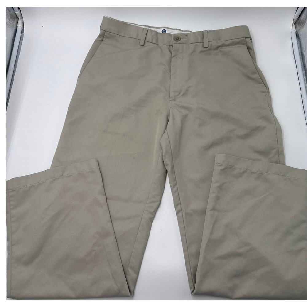 Mens Khaki Dress Pants 34x30 Classic Fit Tan